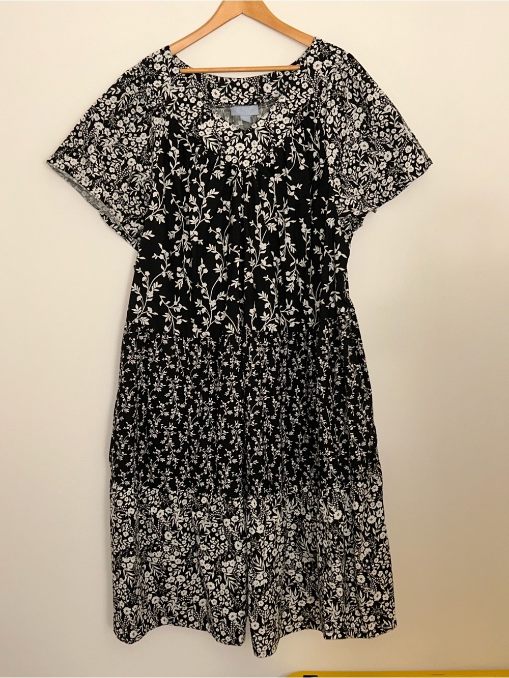 Only Necessities Black and White Floral Midi Dress